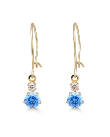 Gold Ohrringe, Blau  23-1003aqua