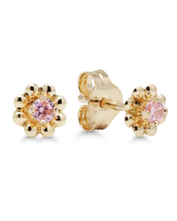 Gold Ohrringe, Blume 23-1007pink