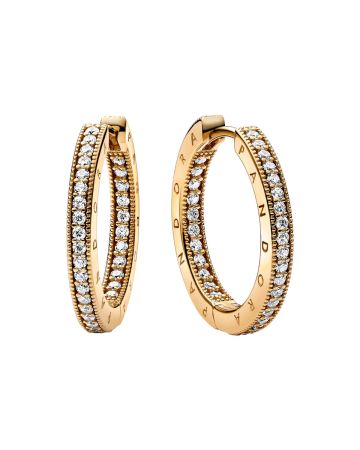 Pandora Signature Logo & Pavé Hoop korvakorut 262738C01-1