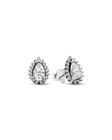 Pandora Sparkling Pear Halo Stud Ohrringe 292834C01
