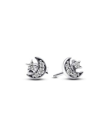 Pandora Sparkling Moon & Star Stud Ohrringe 292990C01