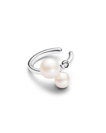 Pandora Duo Treated Freshwater Cultured Pearls Ear Cuff 293151C01-1