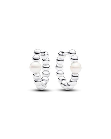 Pandora Treated Freshwater Cultured Pearl & Beads Hoop korvakorut 293178C01-1