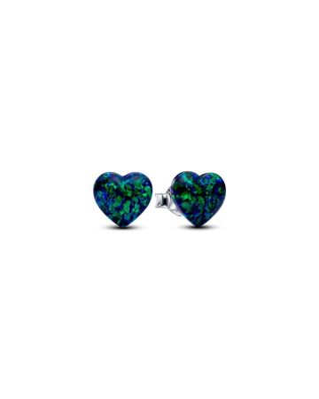 Pandora Opalescent Green Heart Stud korvakorut 293356C01-1