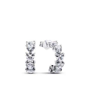 Pandora Sparkling Hearts Open Hoop Ohrringe 293657C01