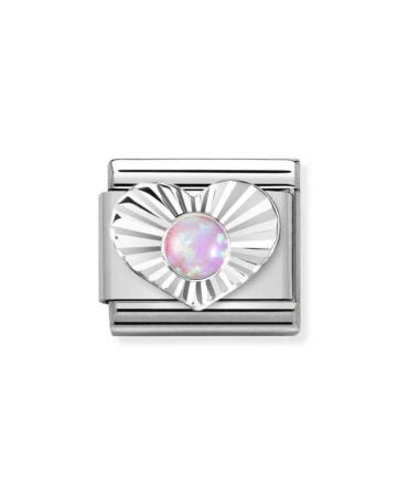 Nomination Silver Sydän Vaaleanpunainen Opaali 330508/38