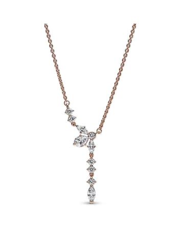 Pandora Timeless Sparkling Herbarium Cluster Drop Halskette 382386C01-45