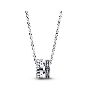 Pandora Signature Logo Pave & Beads Halskette 392311C01-45