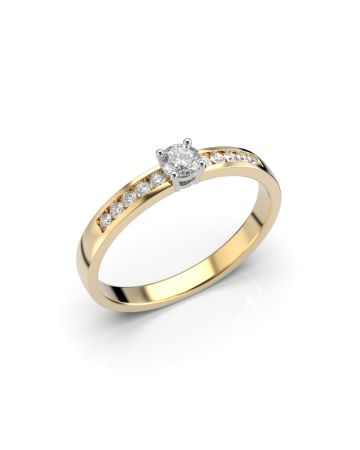 Festive Venice Solitaire timanttisormus, kelta- ja valkokulta 403-022-KV