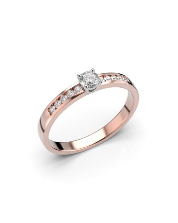 Festive Venice Solitaire timanttisormus, puna- ja valkokulta 403-022-PV