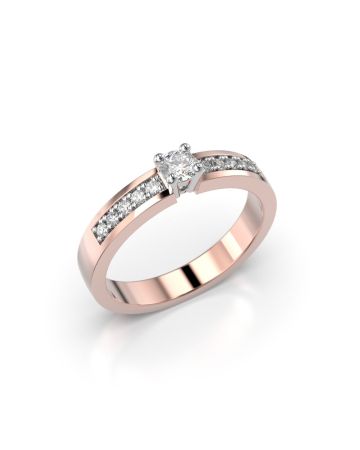 Festive Pamela timanttisormus, puna- ja valkokulta 421-025-PV