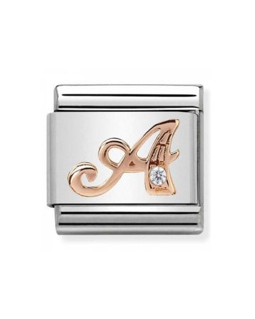 NOM TER 9K ROSE GOLD LETTERS A