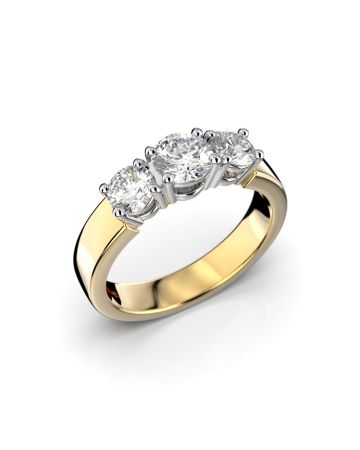 Festive Trilogy Trend timanttisormus, kelta- ja valkokulta 445-100FL-KV