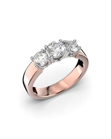 Festive Trilogy Trend timanttisormus, puna- ja valkokulta 445-100FL-PV