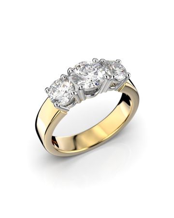 Festive Trilogy Trend timanttisormus, kelta- ja valkokulta 445-150FL-KV