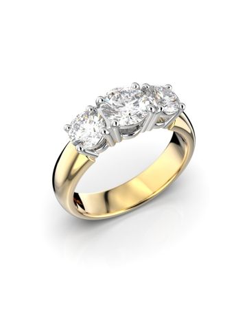 Festive Trilogy Soft timanttisormus, kelta- ja valkokulta 445-150PP-KV