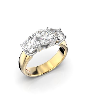 Festive Trilogy Soft timanttisormus, kelta- ja valkokulta 445-200PP-KV