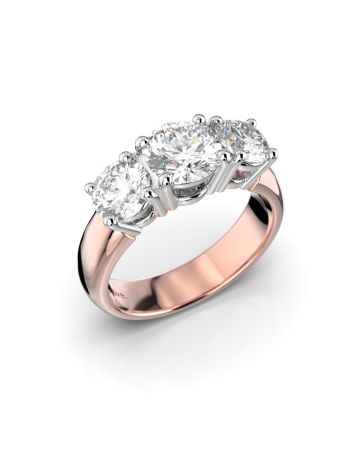 Festive Trilogy Soft timanttisormus, puna- ja valkokulta 445-200PP-PV