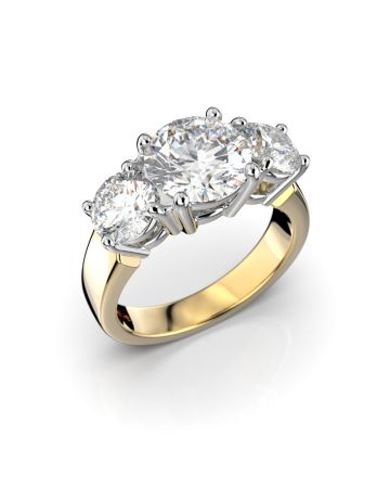 Festive Trilogy Trend timanttisormus, kelta- ja valkokulta 445-340FL-KV