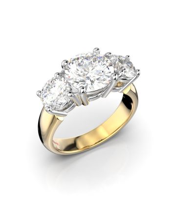 Festive Trilogy Soft timanttisormus, kelta- ja valkokulta 445-340PP-KV