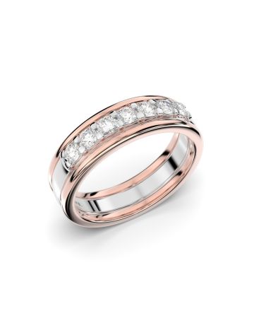 Festive Sophia Triple timanttisormus, puna- ja valkokulta 461-035-PV