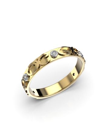 Festive Figure timanttisormus, keltakulta 489-005-KK