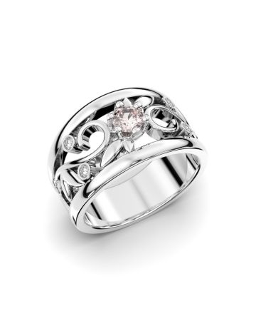 Festive Metsän Aarre Morganite Diamant Ring 14-538-029M-VK-HSI1