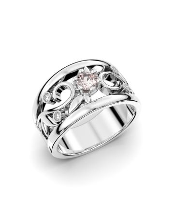 Festive Metsän Aarre Morganiitti timanttisormus, platina 538-029M-PT