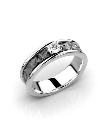 Festive Peruskallio timanttisormus, platina ja musta rodinointi 540-015-PTM
