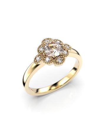 Festive Little Lotus Diamant Ring / Morganit 14-541-058M-KK-HSI1
