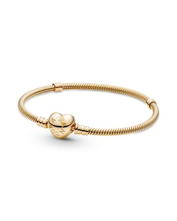 Pandora Moments Heart Clasp Snake Chain Armband 14K 18 cm 559522C00