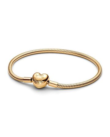 Pandora Moments Heart Clasp Snake Chain Armband 21 cm 563050C00-21