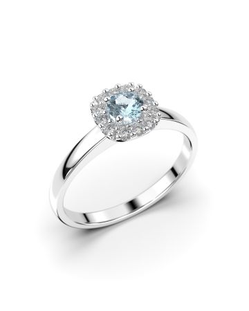 Festive Janette Akvamariini timanttisormus, platina 567-030A-PT