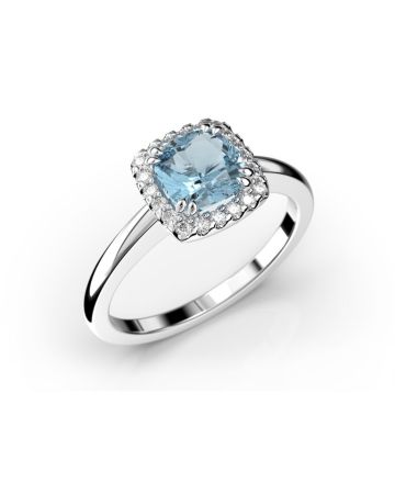 Festive Elsa Diamant Ring /  Aquamarin 14-587-090A-VK-HSI1
