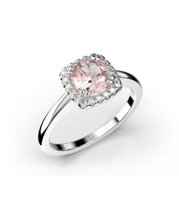 Festive Elsa timantti-morganiittisormus, platina 592-090M-PT