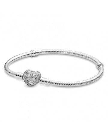 Pandora Pave Heart Clasp Armband 21 cm 590727CZ
