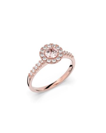 Festive Isabella Morganiitti timanttisormus, punakulta 595-052M-PK