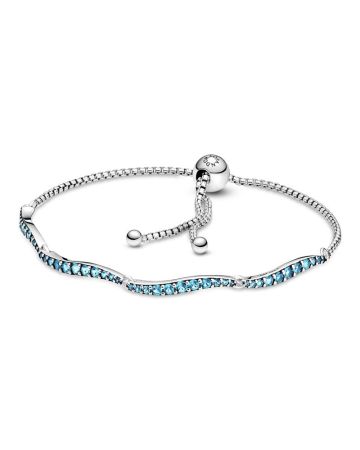 Pandora Blue Wavy Slider -armband 599436C01
