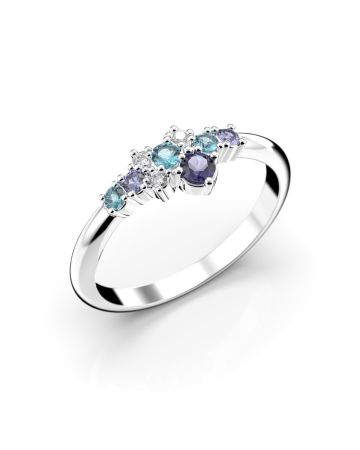 Festive Nelly Blue timanttisormus, platina 609-019B-PT