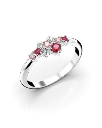 Festive Nelly Pink timanttisormus, platina 609-019P-PT