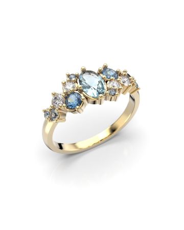 Festive Natasha Blue timanttisormus, keltakulta 610-100B-KK