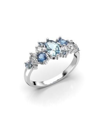 Festive Natasha Blue timanttisormus, platina 610-100B-PT