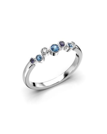 Festive Drop Blue timanttisormus, platina 644-015B-PT