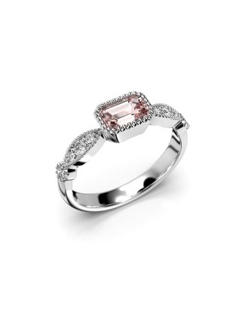 Festive Rosette Petite Morganiitti timanttisormus, platina 653-066-PT