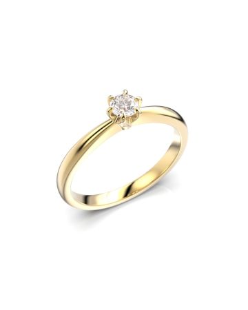 Festive Classic timanttisormus, keltakulta 686-020-KK