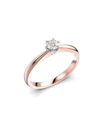 Festive Classic timanttisormus, puna- ja valkokulta 686-020-PV