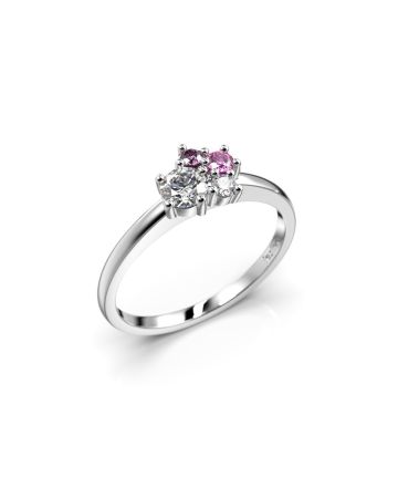 Festive Nadja Bloom Pink timanttisormus, platina 688-027P-PT