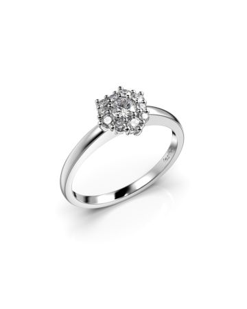 Festive Nadja Halo timanttisormus, platina 690-028-PT