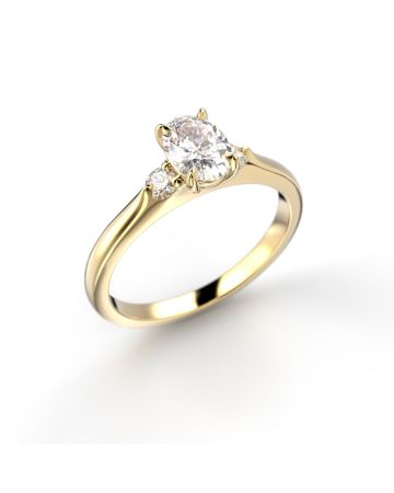 Festive Megan Oval timanttisormus, keltakulta 709-064-KK