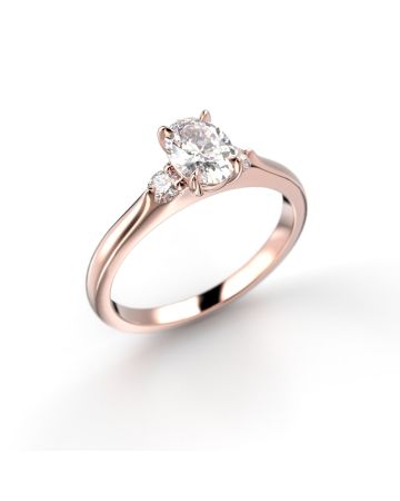 Festive Megan Oval timanttisormus, punakulta 709-064-PK